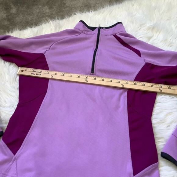 Nike Size Medium M Workout Running Purple Gym Exercise Long Sleeve Top Zipper - Picture 3 of 10